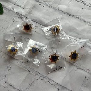 Vintage 2 & 3 years of service pin/ broches gold tone star shaped